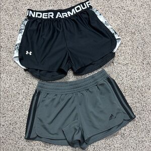 Under Armour Black and Gray Women's Athletic Shorts